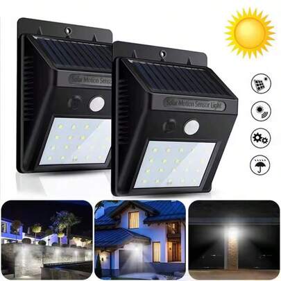 20/25/30 LED Solar Lights, 3 Lighting Modes, Motion Sensor Solar Flood Lights For Outdoor Yard, Garden, Fence, Garage