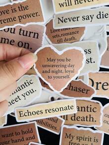 50pcs Tear-Off English Sticker Graffiti Sticker, Waterproof PVC Holiday Decor Stickers For Phone Case, Notebook, Laptop, Scrapbook, Skateboard, Guitar, Luggage, DIY - Multicolor - View 5