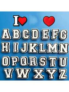 28Pcs Letters Series Shoe Charms Set, PVC Decor Accessories For Shoes & Beach Bags, Christmas & Halloween Party Favors & Gifts - Multicolor - View 1