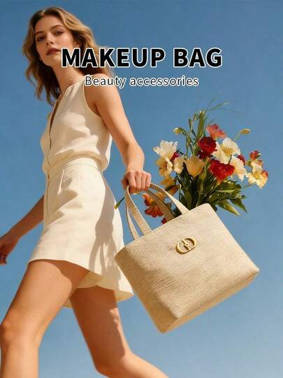 Dior 迪奥女士金色Logo手提包，圣诞系列，高品质，大容量手提包，适合日常通勤、购物和节日送礼