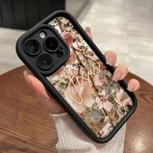 Funda de Teléfono con Patrón Vintage de Flor de Jesús para iPhone 16 15 14 Pro Max 13 12 11 XR XS Plus, a Prueba de Golpes, Protección Completa para la Cámara, Duradera, Delgada, de Silicona, Multicolor - Negro - Ver 2