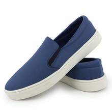 Tênis Slip On Iate Masculino Lona Casual Confortável - Azul - Visão 2