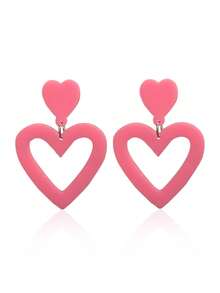 Heart-Shaped Earrings, Valentine's Day Earrings, Wedding Earrings, Lightweight Acrylic Earring Jewelry, Mother's Day Gifts - Multicolor - View 12