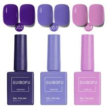 GMUME Bộ 3 lọ sơn gel màu tím gradient 15ml, màu tím đậm, tím oải hương, tím hoa cà, phong cách ma thuật phù thủy Halloween mùa xuân, kiểu dáng thanh lịch huyền bí, bộ sơn gel UV LED dễ tháo. - Nhiều màu - Xem 9