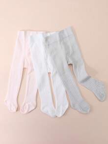 3pcs/Pack Baby Cotton Mesh Leggings - Multicolor - View 2