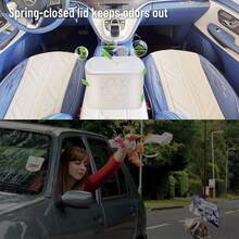 4PCS Portátil Cubo de Basura para Coche, Automóviles Accesorios Cubeta, Mini Cubo de Basura para Coche con Tapa,para Auto con 10 - A - Ver 3