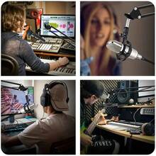 合金金属桌面麦克风支架，可调节臂麦克风支架，适用于蓝色 QuadCast Fifine 麦克风，适合女性节日、生日、周年纪念日等场合。 - 麥克風支架 - 查看 4