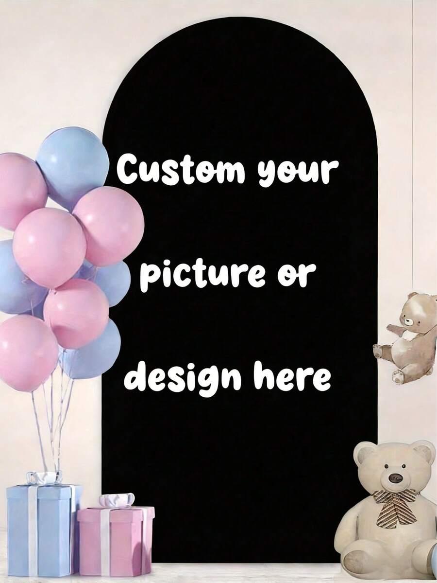 Customizable Arch-Shaped Backdrop With Name/Text - Stretchable Polyester Fabric Suitable For Weddings, Birthday Parties - Customizable Arch For Indoor/Outdoor Decor - Easy To Install, Durable And Portable Arch Backdrop - Multicolor - View 1