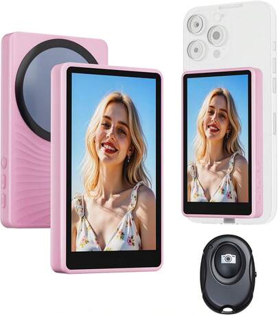 Phone Monitor Screen Magnetic Selfie Monitor Screen With Remote Control Compatible With IPhone Android For Selfie Vlog Live Stream Birthday Gift