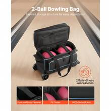 Accessoires de bowling - 2 balles, noir-bleu - Voir 2