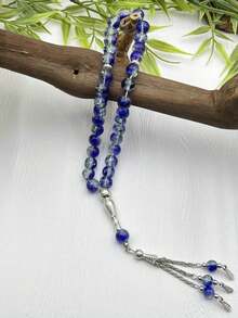 45颗10毫米3珠玻璃裂纹质感念珠手链，穆斯林念珠，中东阿拉伯念珠 - 彩色 - 查看 7