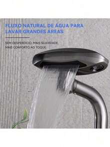 Torneira Monocomando Banheiro Cascata 360° 4 Modos Aço Acabamento Winda - Cinza escuro - Visão 4