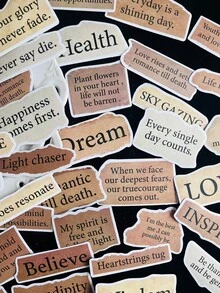 50pcs Tear-Off English Sticker Graffiti Sticker, Waterproof PVC Holiday Decor Stickers For Phone Case, Notebook, Laptop, Scrapbook, Skateboard, Guitar, Luggage, DIY - Multicolor - View 8