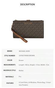 Michael Kors Jet Set Travel Printed Ladies' Wrist Bag Wallet 35F8GTVW0B BROWN - 棕色35F8GTVW0B BROWN - 查看 7