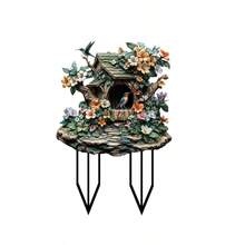 Spring & Summer Limited Edition: Bestselling Hummingbird Singing & Playing In The Garden, Outdoor Garden Acrylic Waterproof & Wear-Resistant Ground Stake - C - View 5