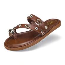 Women's Flat Sandal With Toe Straps 087-008 - Lạc đà - Xem 2