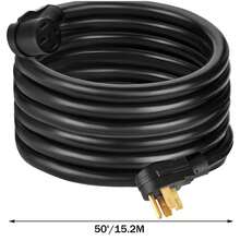 RV Power Cord 50Ft 40 Amp RV Extension Cord AWG8 40 Amp Rv Extension Cord Truck Trailer Motorhome Camper RV Cord Grip Handles Camper Trailer Power Supply Cable - Black - View 9