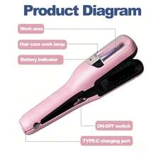 Recortadora de Pelo Recargable USB, Cortapuntas Inalámbrico para Eliminar Puntas Abiertas y Cabello Dañado - Ideal para Uso en Hogar en Cabello Seco, Quebradizo, Liso, Rizado o Encrespado - Rosa - Ver 7