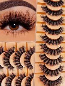 I Have Found The Stunning "Comic Eyelashes" At A Glance! 10 Pairs Of Striped Style, Wearing It Feels Like Natural Eyelashes Have Bloomed, Long, Fluffy, And Messy, It's Too Top - View 5