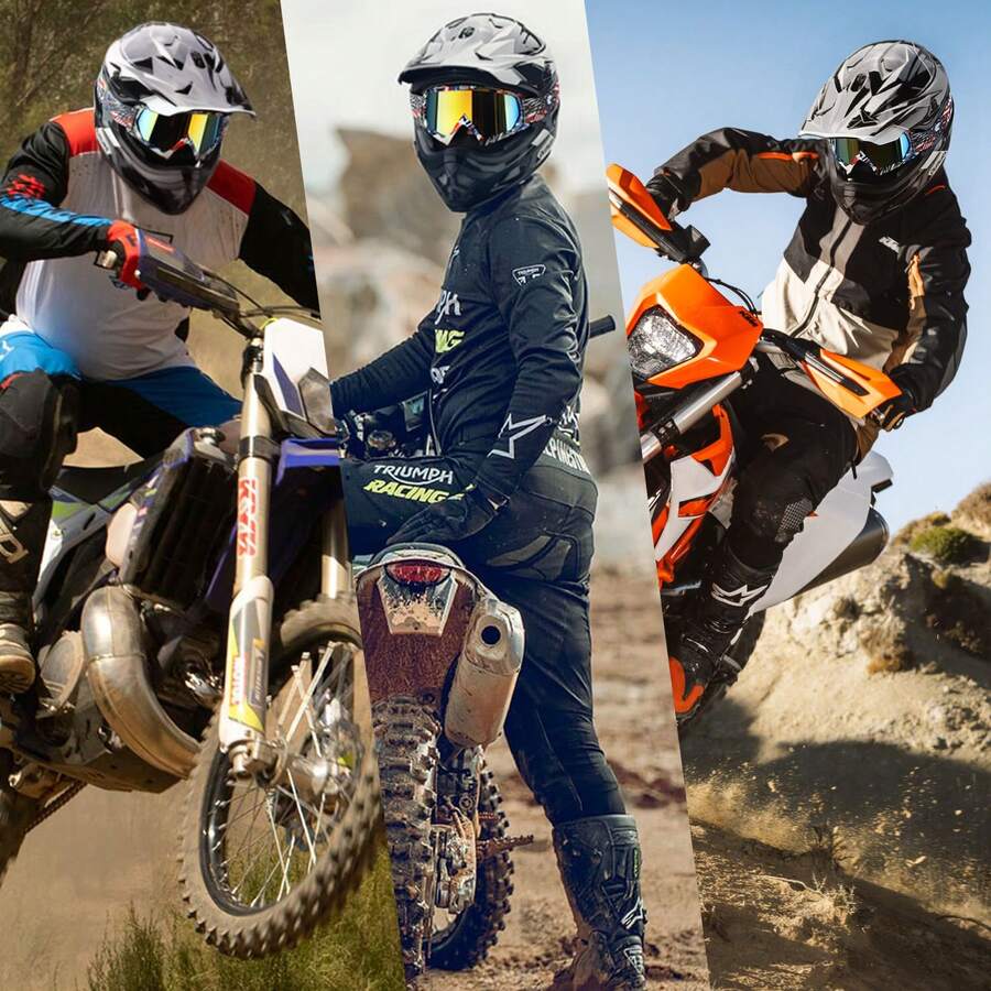 Gafas de Motocicleta Todoterreno Premium con Lente Antivaho de Doble Capa, Almohadilla de Nariz Desmontable - A Prueba de Viento y Golpes para Ciclismo, Esquí y Motocross, Alta Calidad, Protección - B - Ver 1