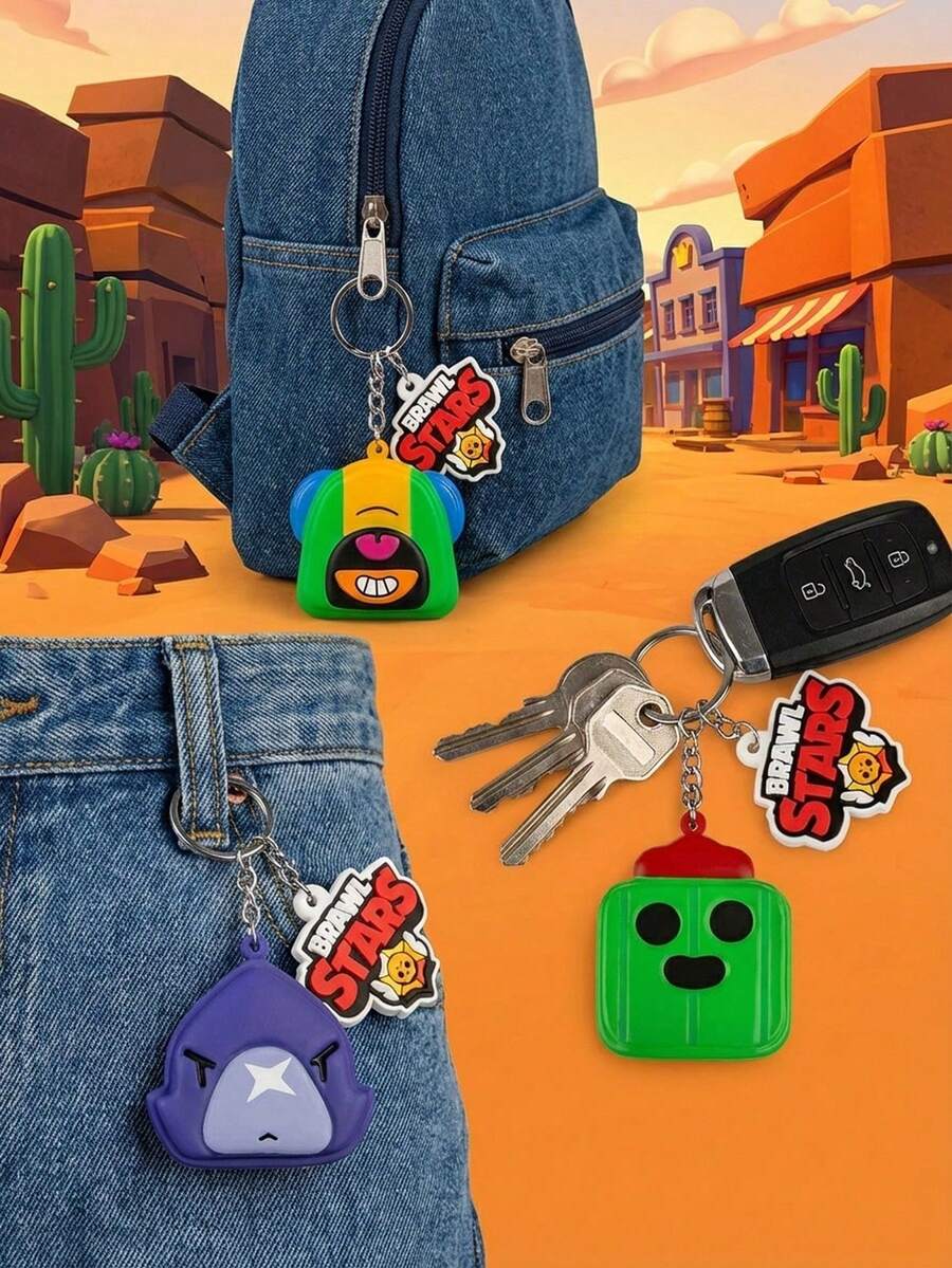 Supercell Bộ 1/3 móc khóa PVC chính thức có bản quyền "Gunslinger Strife", hình nhân vật Leon, Nhím hoặc Lợn rừng, đồ sưu tầm game dễ thương, mặt dây chuyền ba lô, móc chìa khóa xe hơi, hàng hóa anime, quà tặng tiệc tùng, quà sinh nhật, quà cho người hâm mộ & game thủ. - Nhiều màu - Xem 1