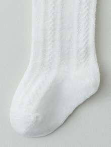 3双儿童泡泡过膝袜，甜美优雅的公主袜，适合搭配连衣裙 - 白色 - 查看 4