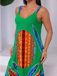 Trapeze Dress With Print. - 綠色 - 查看 7