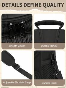 NEWHEY Bolso bandolera pequeño para cámara para hombres, bolso de hombro para fotografía de viaje, bolso de almacenamiento de accesorios de fotografía ligero, adecuado para bolso de cámara de fotografía al aire libre, correa de hombro desmontable, convertible en bolso de mano y de hombro - Negro - Ver 3