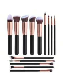 14pcs Makeup Brush Set, Super Soft Beginner Makeup Brushes, Full Set Of Makeup Tools - Black - View 5