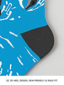 1双男士蓝鲸鲨鱼图案艺术设计精梳棉休闲中筒袜，适合旅行、居家、办公、节日礼物 - 彩色 - 查看 5