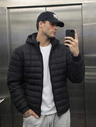 Jaqueta Casaco Gominho Bobojaco Puffer Capuz Removível Bolsos Internos Masculina Unissex