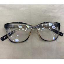 oculos com grau pra perto leitura 9523 quadrado masculino feminino unisex - cinza dourado - Visão 1