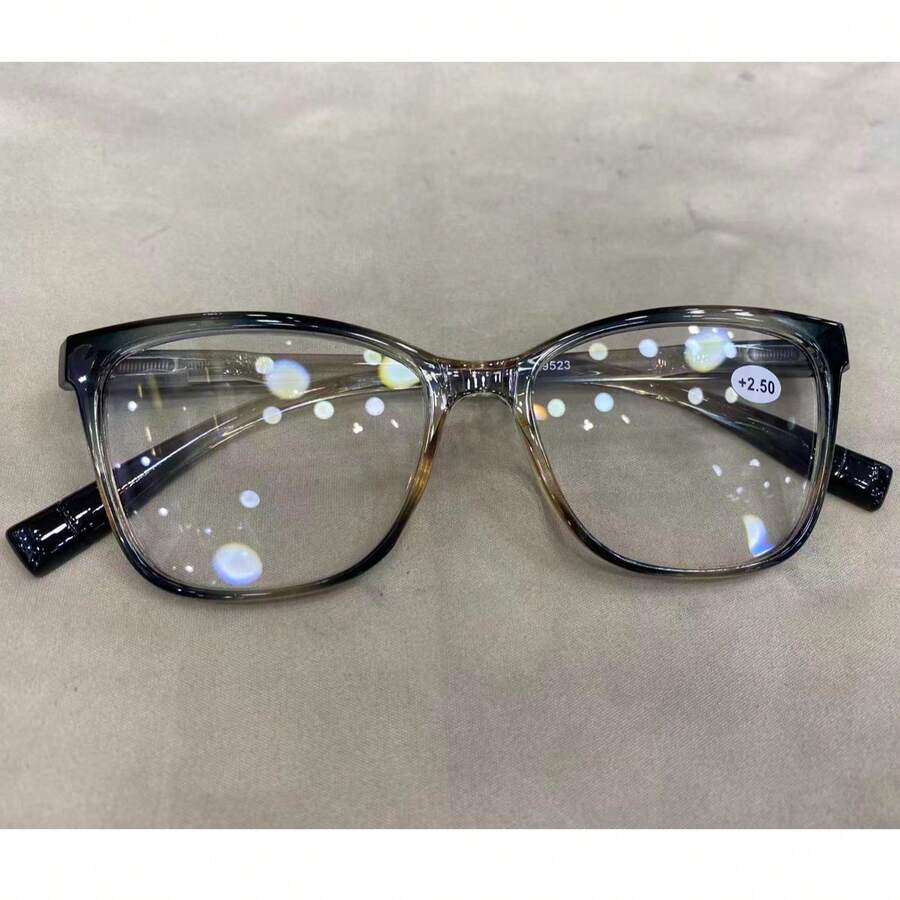 oculos com grau pra perto leitura 9523 quadrado masculino feminino unisex - cinza dourado - Visão 1