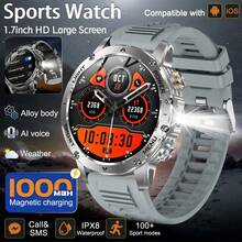 KENPANG 2026 New Men's Outdoor Sports Smartwatch, 1.70-Inch HD AMOLED Full Touch Color Screen, 1000mAh Battery, LED Flashlight, 100+Sport Mode, IPX8 Waterproof, Fitness Tracking Watch, Wireless Call, Voice Assistant, Music Control, Reminder Function, Outdoor Adventure Smart Watch For Men, Compatible With IPhone And Android, Ideal Gift, Birthday Gift, Father's Day Gift, Valentine's Day Gift, Mother's Day Gift. - Multicolor - View 16