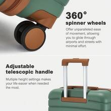 PP Suitcase 20"/24"/28" - Lightweight Hard-Shell Luggage With 4* 360° Wheels, TSA Lock | Hand Luggage & Travel Suitcases - 綠色 - 查看 5
