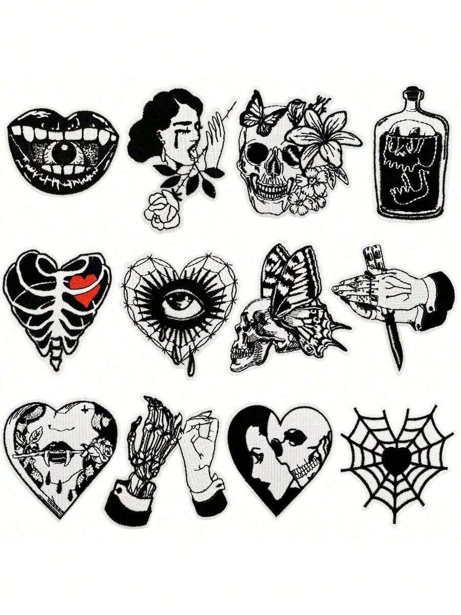 10 parches navideños con temática de dibujos animados para planchar, coser o bordar, para reparar ropa, chaquetas, vaqueros, pantalones, vestidos, mochilas, sombreros, decoraciones, regalos. - 12 piezas - Ver 1