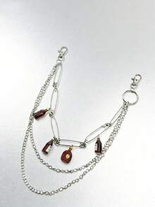 1 chiếc dây chuyền nhiều lớp bằng kim loại bạc với mặt dây chuyền hình chai, dây xích quần/túi xách, dây xích quần kim loại nhiều lớp, phong cách đường phố, phong cách hip hop, phong cách punk, dây xích kim loại, phụ kiện túi xách, móc khóa, phụ kiện thời trang, unisex, phong cách Y2K cá tính, phong cách công nghiệp, phong cách retro, quà tặng độc đáo/quà sinh nhật/quà ngày lễ Thánh Patrick, dây xích đeo thắt lưng. - Ghim cài áo + chai rượu - Xem 7