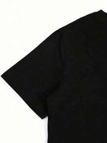 Tops For Women For Summer Cropped Women's T-Shirt Artistic Graphic Featuring A Blooming Rose Intertwined With Bold Anti Social Club Text Symbolizing Contrast Between Beauty And Isolation Vintage 100% 220g Pure Cotton Casual Tee For Women,Street Y2K, Summer Tops, New Year Gifts,Unisex - 黑色 - 查看 5