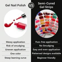 16片复古花卉格子凝胶美甲贴,需配合UV灯使用,持久自粘,甜美秋冬纯色美甲贴纸,适合女性、女孩日常派对DIY美甲 - 彩色 - 查看 6