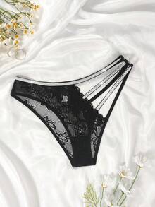 Quần lót nữ màu đen bóng, thiết kế ren thời trang, thoải mái. - màu đen - Xem 6