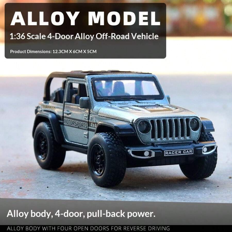 Alloy Cowboy Child Toy, 4-Door Convertible Alloy Car Model, Gift For Boys - Multicolor - View 1