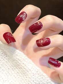 Tiras de gel de uñas semi curadas, 20 piezas de envoltorios de calidad de salón de larga duración, pegatinas de gel de uñas fáciles de aplicar y quitar con luz UV - Rojo - Ver 5