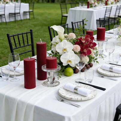 Red Cylinder Scented Candle, French Vintage Premium Fragrance Candle, High-Quality Smokeless Soy Wax Candle – Perfect For Wedding Decorations, Wedding Souvenirs, Home Decor, Living Room, Holiday Gifts, Gifts For Friends & Women. Comes In Gift Box Packaging. Ideal For Candlelight Dinners, Banquet/Party Occasions, Music Festival Souvenirs, Independence Day Home Decor.