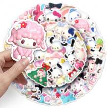 SANRIO 50 miếng dán 3D - Hình hoạt hình dễ thương Hello Kitty/My Melody & Mochi - Chống nước cho ốp điện thoại - 50 cái - Xem 11
