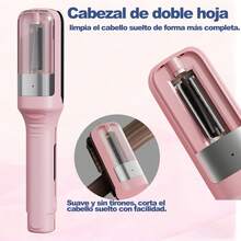 Recortadora de Pelo Recargable USB, Cortapuntas Inalámbrico para Eliminar Puntas Abiertas y Cabello Dañado - Ideal para Uso en Hogar en Cabello Seco, Quebradizo, Liso, Rizado o Encrespado - Rosa - Ver 6