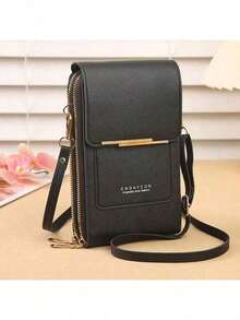 Women's Wallet Touch Screen Mobile Phone Bag Mini Crossbody Bag Multifunctional Fashionable Wallet With Card Slots Vertical Wallet Phone Holder Lightweight Fashion White-Collar Workers College Work Business Commute Office For Anniversary For Birthday Gift On Valentine Day Present Phone Bag Pouch Phone Wallet Pouch Phone Bag Women Mini Crossbody Bag For Women Wallet Purse Wallet - 黑色 - 查看 2