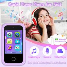 2.8英寸高清触摸屏儿童智能手机，双摄像头，32GB存储空间，支持12种语言，内置教育学习游戏，超长续航，卡通硅胶保护套，2026年圣诞节/生日完美礼物 - 彩色 - 查看 3