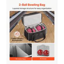 Bowling Accessories - Tasche Mit Abnehmbarem Trolley, 2 Bälle, Schwarz-weiß - View 2