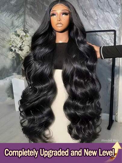 200% 密度自然色 13x4 全蕾丝前假发和 4*4 5*5 无胶全蕾丝自然波浪高清蕾丝前假发，混合真人发，预先拔毛，带婴儿发，自然色真人发全蕾丝前假发，女士款