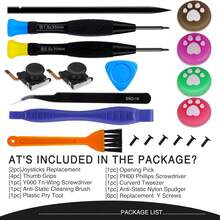 Joystick Repair Kit For Nintendo Switch Joy-Con & OLED - Analog Stick Replacement Set With Tools & Thumb Grips - 查看 7